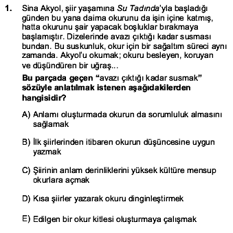 2016 YGS Türkçe 1. Soru
