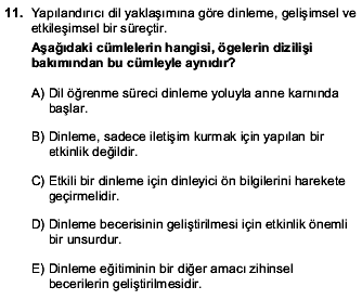 2016 YGS Türkçe 11. Soru