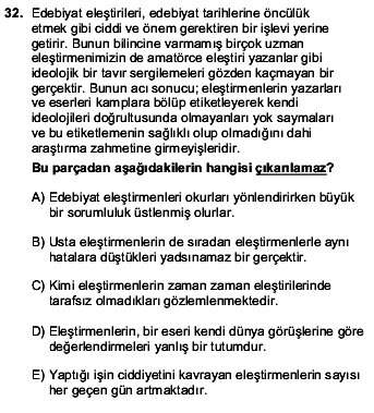 2016 YGS Türkçe 32. Soru