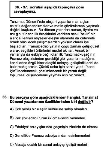 2016 YGS Türkçe 36. Soru
