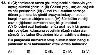 2016 YGS Türkçe 12. Soru